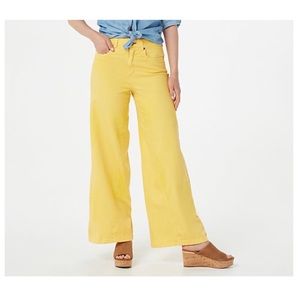 Peace Love World Yellow Wide Leg Jeans Size 20